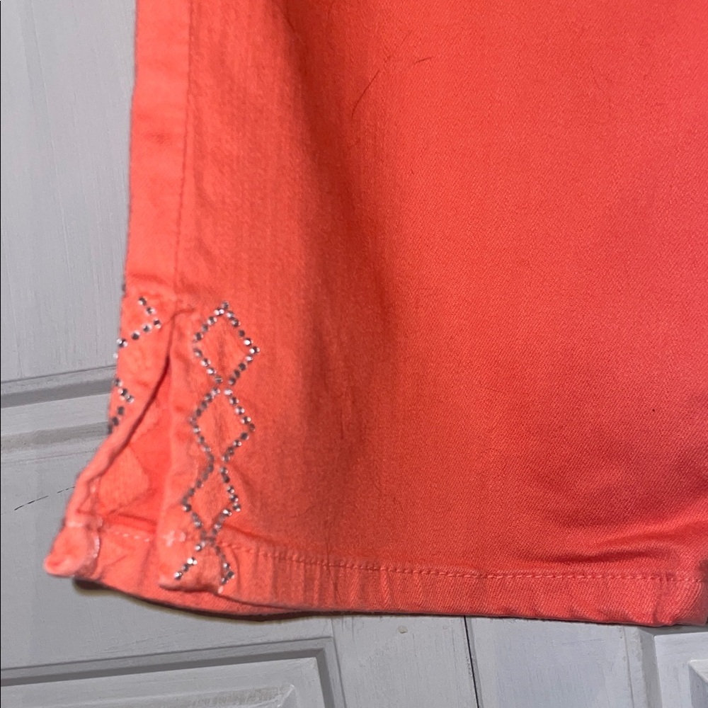 NYDJ Bright Coral Cropped Pants - Picture 7 of 9